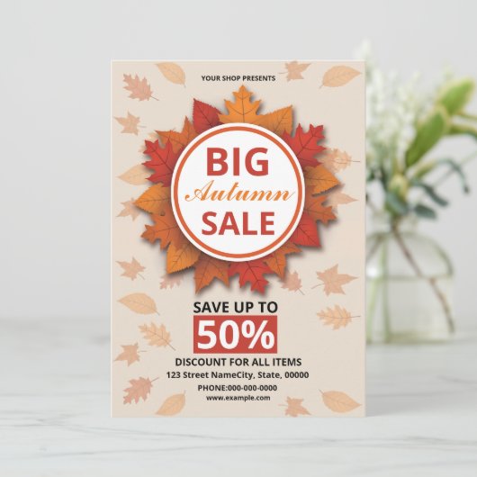 Herfst / Herfst Sale Flyer Sjabloon (Staand voorkant)