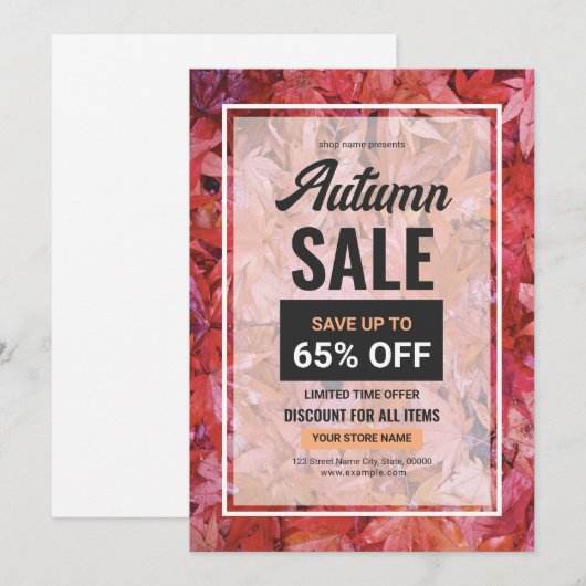 Herfst / Herfst Sale Flyer Sjabloon (Voorkant / Achterkant)