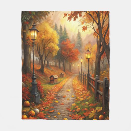 Herfst Herfst Scene Fleece Deken (Voorkant)