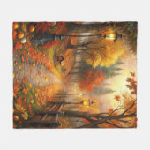 Herfst Herfst Scene Fleece Deken (Voorkant (Horizontaal))