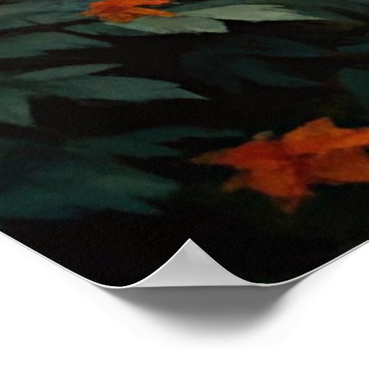 Herfst Herfst scène met tuinhuisje Poster (Hoek)