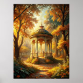 Herfst Herfst scène met tuinhuisje Poster (Voorkant)