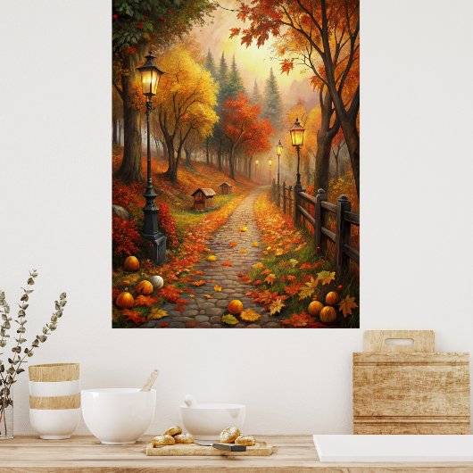 Herfst Herfst Scene Poster (Keuken)