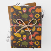 Herfst herfst schattige doedel inpakpapier vel (In situ)