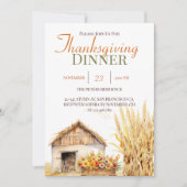 Herfst Herfst Schuur Thanksgiving Diner Uitnodigin Kaart (Voorkant)