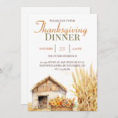 Herfst Herfst Schuur Thanksgiving Diner Uitnodigin Kaart (Voorkant / Achterkant)