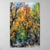 Herfst Herfst Seizoen Eikenboom Abstracte Kunst Po Poster (Voorkant)