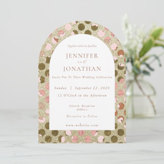 Herfst Herfst Seizoensgebonden Huwelijksuitnodigin Kaart (Staand voorkant)