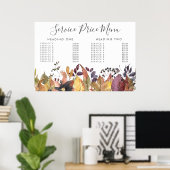 Herfst herfst service prijs menu op maat gedrukt poster (Thuiskantoor)