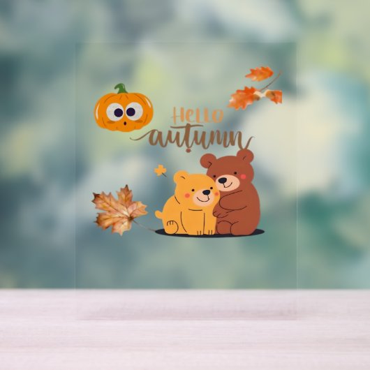 Herfst Herfst Shirt, Thanksgiving Shirt, Herfst Pu Acryl Bord (Neutraal)