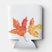 Herfst Herfst Sinaasappel bladeren Waterverf bruil Blikjeskoeler (Achterkant)