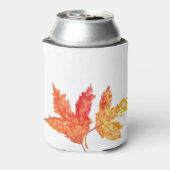 Herfst Herfst Sinaasappel bladeren Waterverf bruil Blikjeskoeler (Blikje Achterkant)