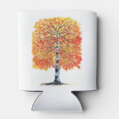 Herfst Herfst Sinaasappel bladeren Waterverf bruil Blikjeskoeler (Achterkant)