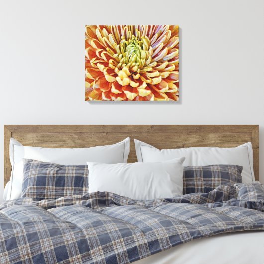 Herfst Herfst Sinaasappel Bloem Canvas Art Print (Insitu (Slaapkamer))