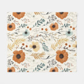 Herfst Herfst Sinaasappel Bloempatroon Fleece Deken (Voorkant (Horizontaal))