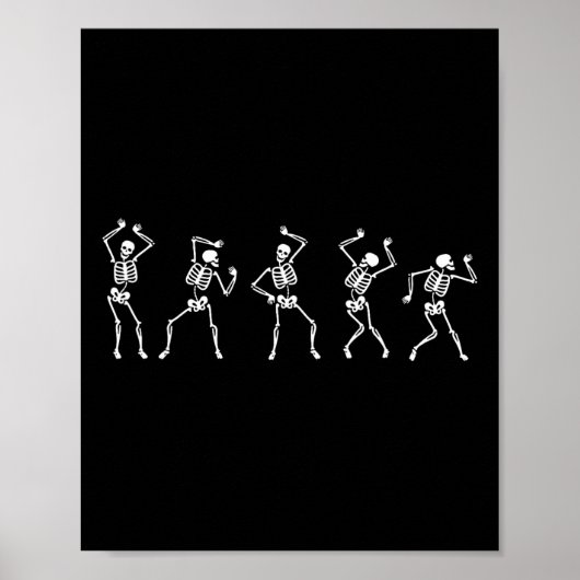 Herfst Herfst Skeleton Dansen Poster (Voorkant)