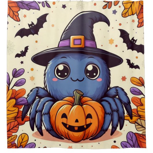 Herfst/herfst/spin/heks/halloween Douchegordijn (Voorkant)