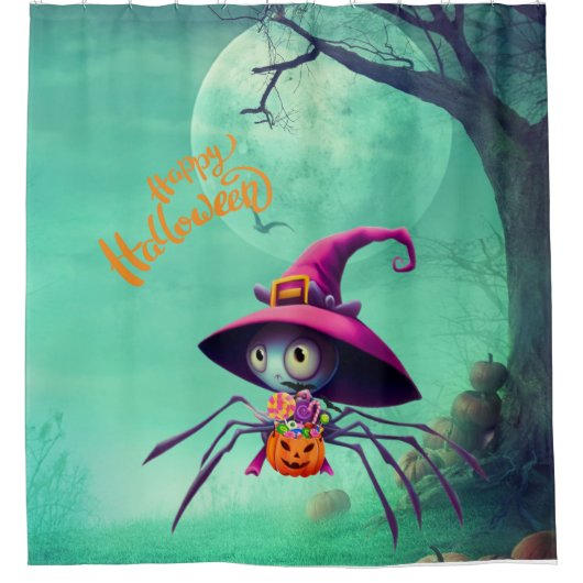 Herfst/herfst/spin/heks/halloween Douchegordijn (Voorkant)