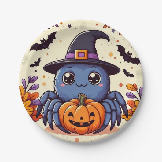Herfst/herfst/spin/heks/halloween Papieren Bordje (Voorkant)