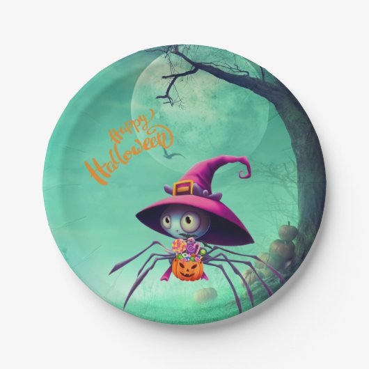 Herfst/herfst/spin/heks/halloween Papieren Bordje (Voorkant)