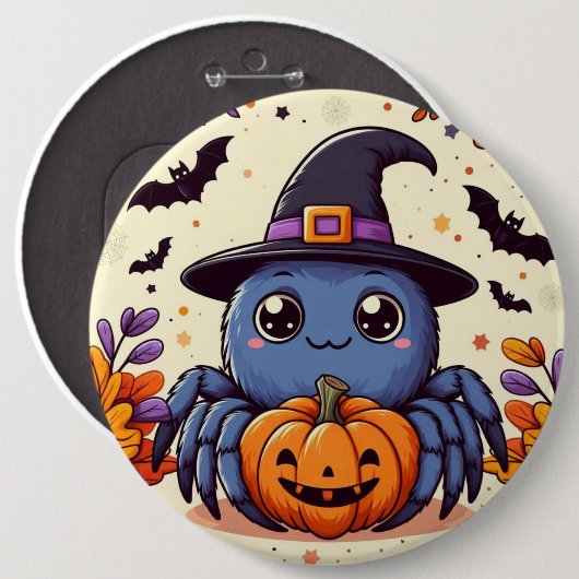 Herfst/herfst/spin/heks/halloween Ronde Button 6,0 Cm (Voorkant /achterkant)