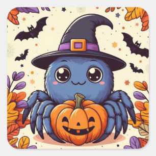 Herfst/herfst/spin/heks/halloween Vierkante Sticker