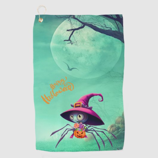 Herfst/herfst/spin/hekserij/halloween Golfhanddoek (Voorkant)