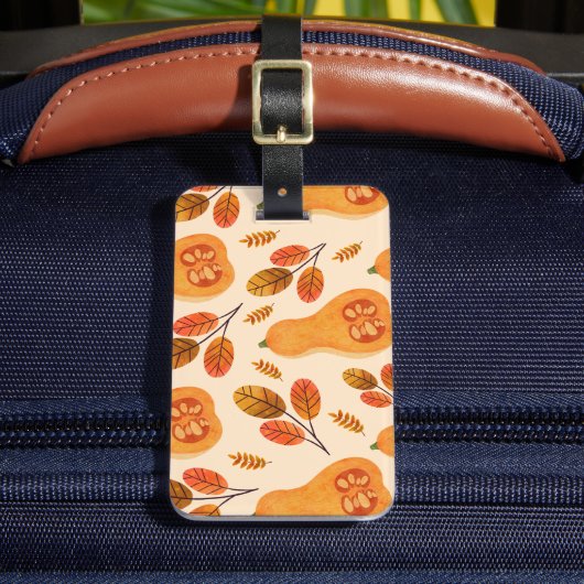Herfst Herfst Squash Pompoen Patroon Bagagelabel (Voorkant Insitu 2)
