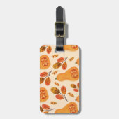 Herfst Herfst Squash Pompoen Patroon Bagagelabel (Voorkant verticaal)