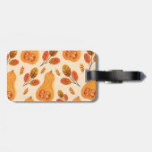 Herfst Herfst Squash Pompoen Patroon Bagagelabel (Achterkant horizontaal)