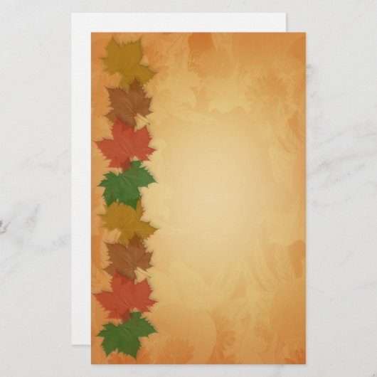 Herfst Herfst Stationery met bladeren Briefpapier (Voorkant / Achterkant)
