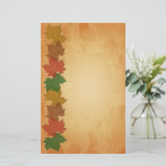Herfst Herfst Stationery met bladeren Briefpapier (Staand voorkant)