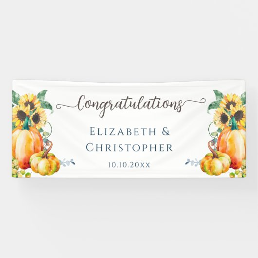 Herfst herfst - Sunflower Gefeliciteerd Weddenscha Spandoek (Horizontaal)