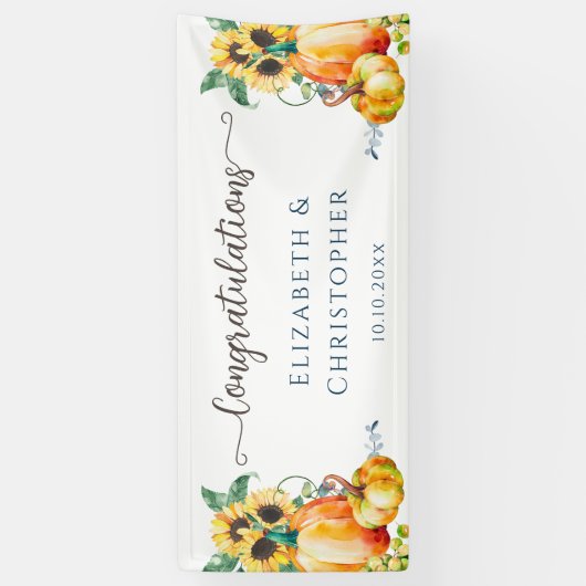 Herfst herfst - Sunflower Gefeliciteerd Weddenscha Spandoek (Verticaal)