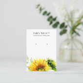 HERFST HERFST SUNFLOWER STUD OORBEL DISPLAY KAART VISITEKAARTJE (Staand voorkant)