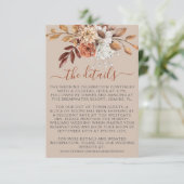 Herfst herfst taupe bruiloft informatiekaartje (Staand voorkant)