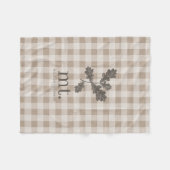 Herfst Herfst Taupe Plaid Foliage Monogram Initial Fleece Deken (Voorkant (Horizontaal))