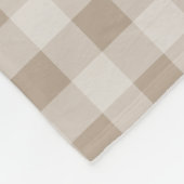 Herfst Herfst Taupe Plaid Foliage Monogram Initial Fleece Deken (Hoek)