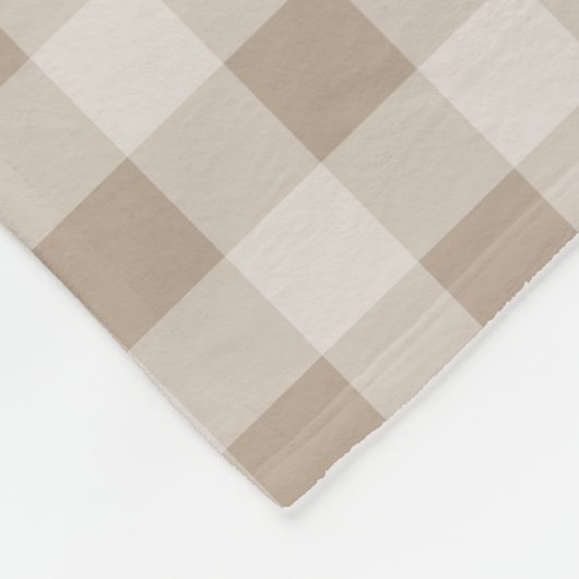 Herfst Herfst Taupe Plaid Foliage Monogram Initial Fleece Deken (Hoek)