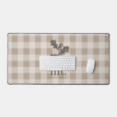 Herfst Herfst Taupe Plaid Modern gebladerte Monogr Bureaumat (Keyboard & Muis)