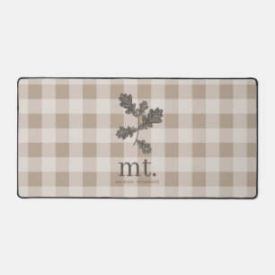 Herfst Herfst Taupe Plaid Modern gebladerte Monogr Bureaumat
