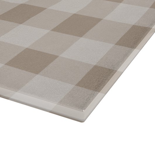 Herfst Herfst Taupe Plaid Modern gebladerte Monogr Snijplank (Hoek)