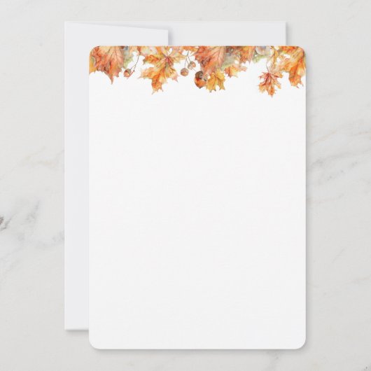 Herfst Herfst Teddy Bear Baby shower Uitnodiging (Achterkant)