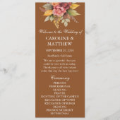 Herfst Herfst Terracotta Bloemen Waterverf Bruilof Programmakaart (Voorkant)