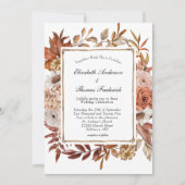 Herfst herfst Terracotta Boho Floral Modern Weddin Kaart (Voorkant)