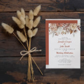 Herfst herfst Terracotta Rustic Floral Wedding Kaart