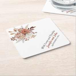 Herfst herfst Terracotta Rustic Floral Wedding Kartonnen Onderzetters