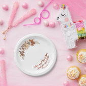 Herfst herfst Terracotta Rustic Floral Wedding Papieren Bordje (Feest)