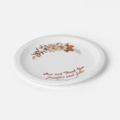 Herfst herfst Terracotta Rustic Floral Wedding Papieren Bordje (Gekanteld)