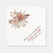 Herfst herfst Terracotta Rustic Floral Wedding Servet (Voorkant)